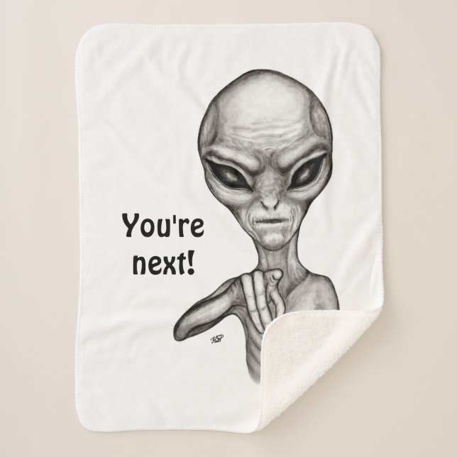 Alienígena ruim, você é a próxima! Cobertor Sherpa (Frente)