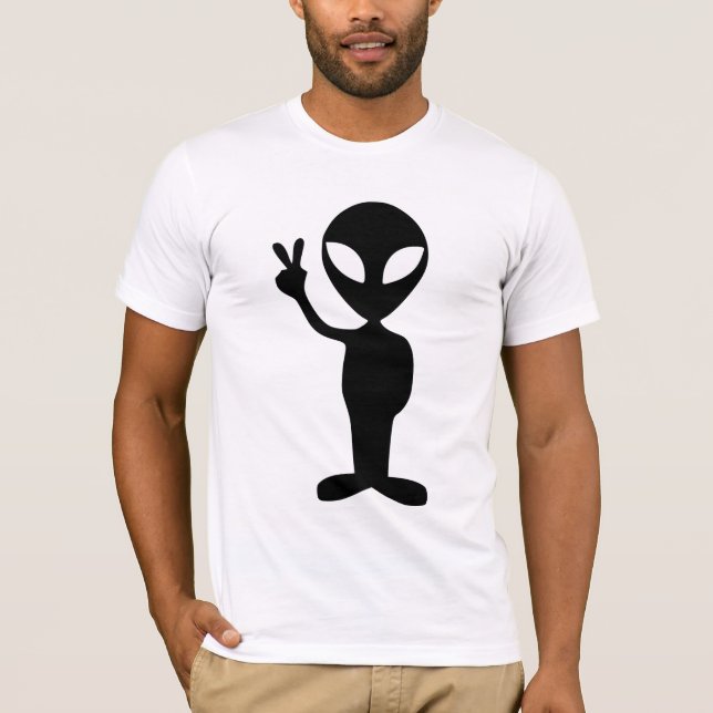 Alienígena, sinal de paz, camiseta (Frente)