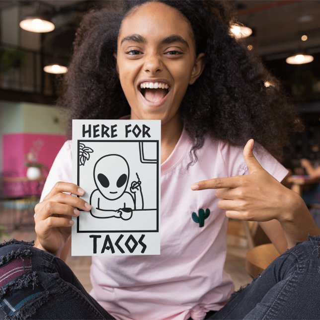 ALIENÍGENA TACOS ENGRAÇADO GRANDE Cartão de Saudaç (Criador carregado)