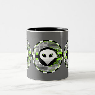 Alienígena TV cinza de caneca redonda