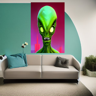 Alienígena Verde   AI Art Poster