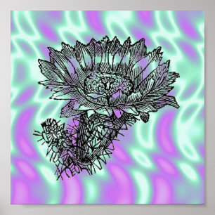 Alienígena Verde, Cactus Poster