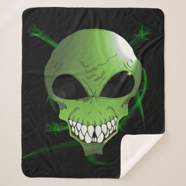 Alienígena verde cobertor Sherpa (Frente)