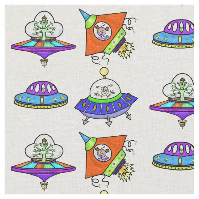 Alienígenas engraçadas e Tecido de molhos voadores (Detalhe)