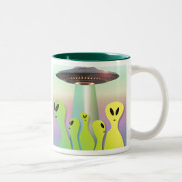 aliens amigáveis Uma caneca de café de duas tonali