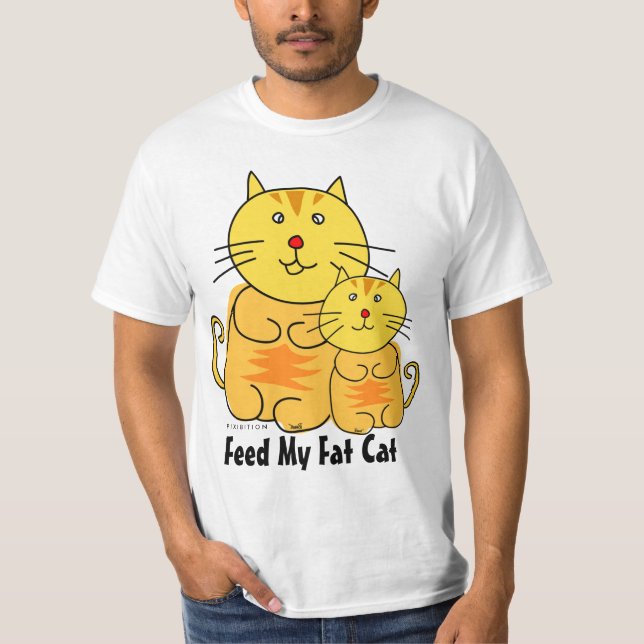 Alimente a minha camisa de gato gordo (Frente)