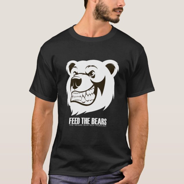 Alimente aos ursos o t-shirt (as CORES ESCURAS) (Frente)
