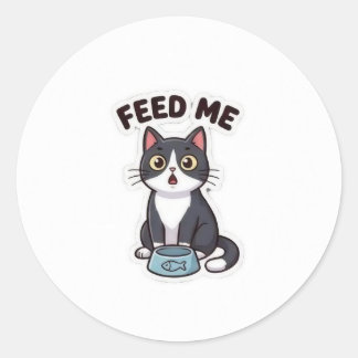 Alimente-me! Gato Faminto Adesivo Fofo