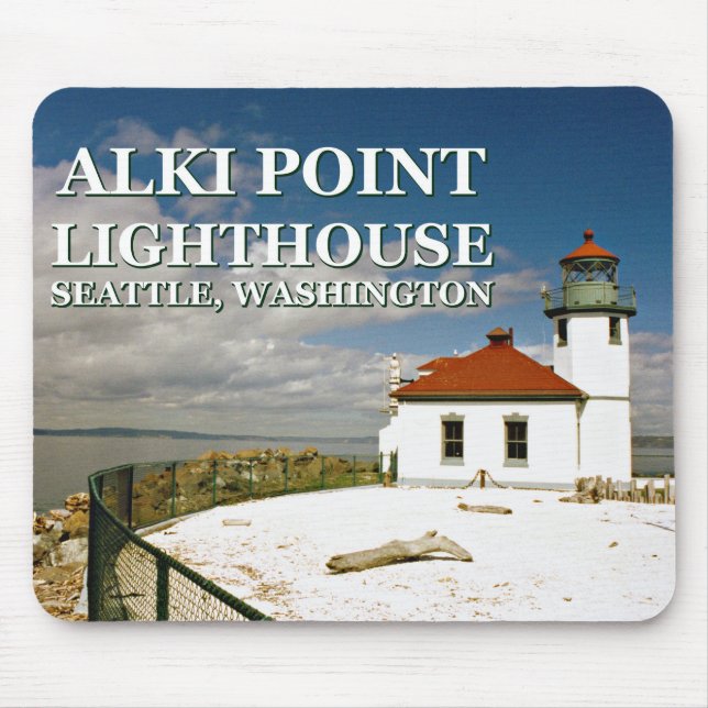 Alki Point Lighthouse, Seattle Washington Mousepad (Frente)