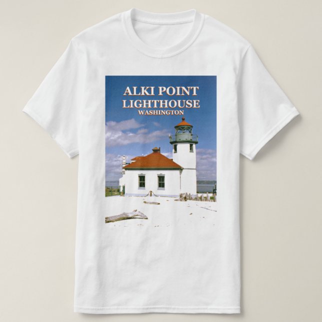 Alki Point Lighthouse, Seattle Washington T-Shirt (Frente do Design)