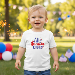 "All American Toddler 4 de julho T-Shirt for Kids"