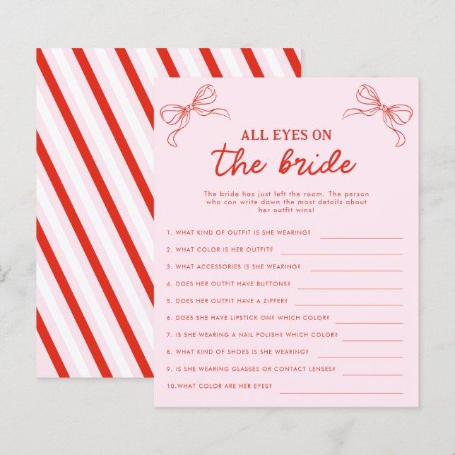 All Eyes on the Bride Christmas Bridal Shower Game (Frente/Verso)