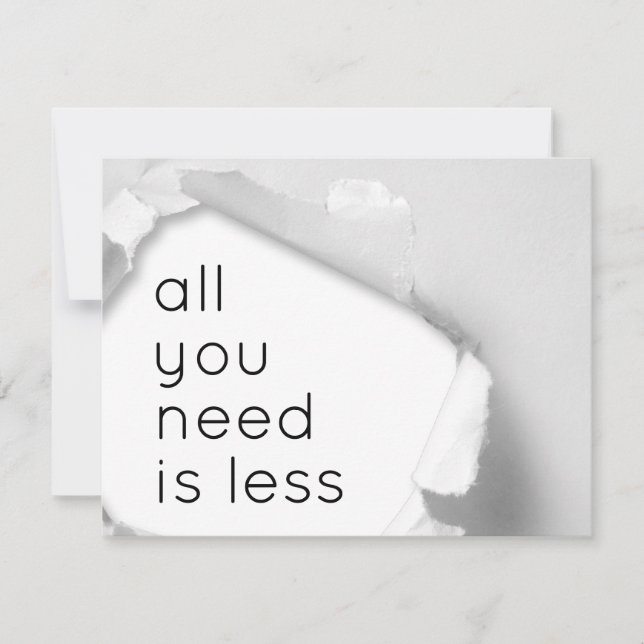 All you need is less (Frente)