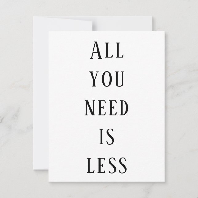 All you need is less (Frente)