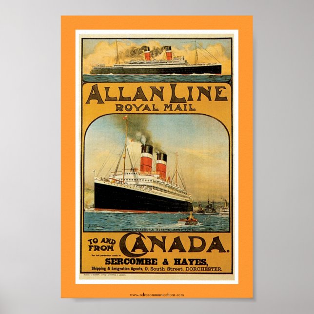 Allan Line Steamship Poster (Frente)