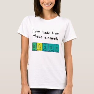 Allison — Camisa de nome de mesa periódica