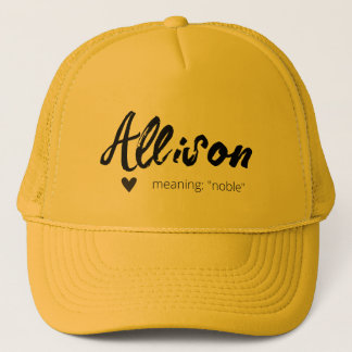 Allison Name Significa Mínimo Boné Moderno de Meni
