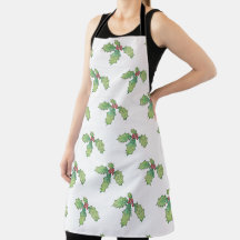 Allover Impressão Apron Holly Jolly