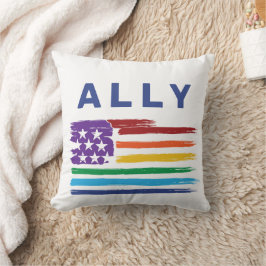 Ally Artística Bandeira Arco-íris Almofada
