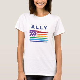 Ally Artística Rainbow Flag T-Shirt