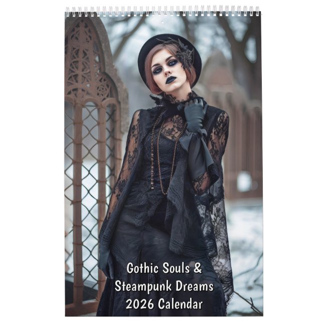 Almas Góticas & Sonhos Steampunk – Calendário 2026 (Capa)