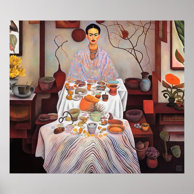 Almoço com Frida - Impressão de Arte Canvas (Frente)