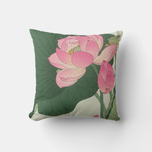 Almofada 蓮の花, flor de Lotus do 小原古邨, Ohara Ko
