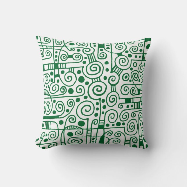Almofada 040512 - Forest Green on White (Verde florestal so (Frente)