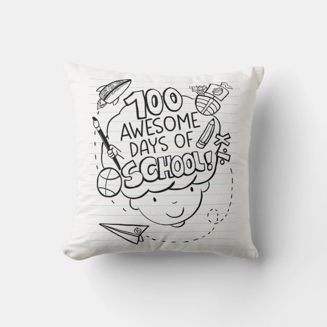 Almofada 100 Dias Incríveis de Escola (Frente)