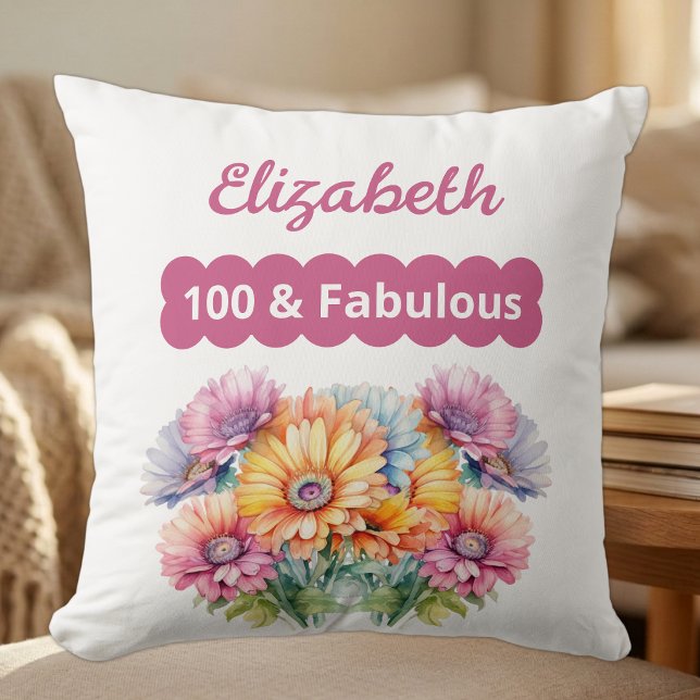 Almofada 100 & fabuloso nome gerbera flores azul (Criador carregado)