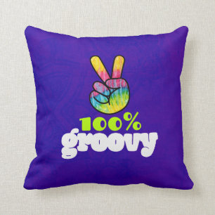 Almofada 100% Groovy Rainbow - Sinal de Paz na Mão
