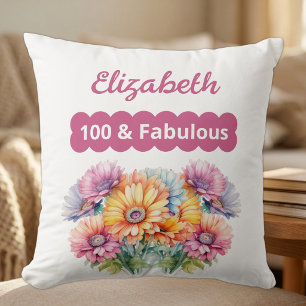 Almofada 100 & nome fabuloso flores gerbera azul