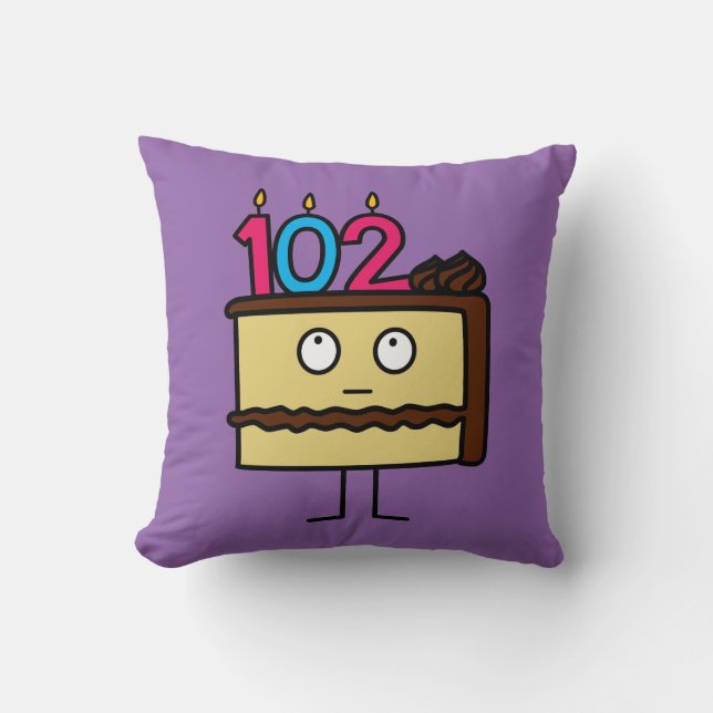 Almofada 102nd Bolo de aniversário com velas (Frente)