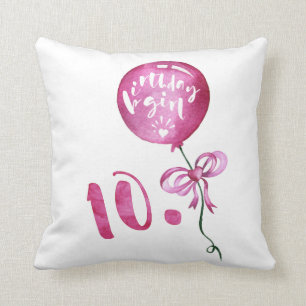 Almofada 10o Menina do aniversário, presentes das meninas