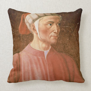 Almofada 1265-1321) detalhes de seu busto, franco de Dante