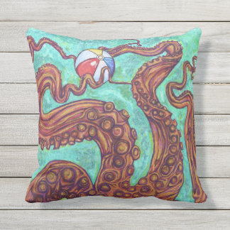 Almofada 16 x 16 Travesseiro decorativo de praia de Kraken 