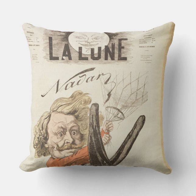 Almofada 1820-1910) frontispícios de Nadar (do "La Lune", (Frente)