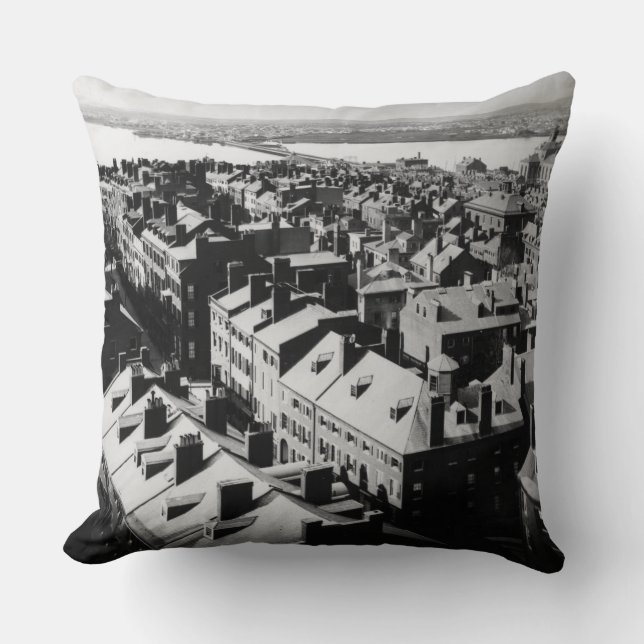 Almofada 1859: A cidade de Boston, Massachusetts (Frente)