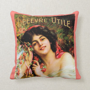 Almofada 1909 Senhora bonito Biscuits Lefevre-Utile