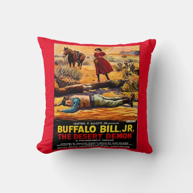 Almofada 1925 Buffalo Bill Jr. - poster de filme do Desert  (Frente)