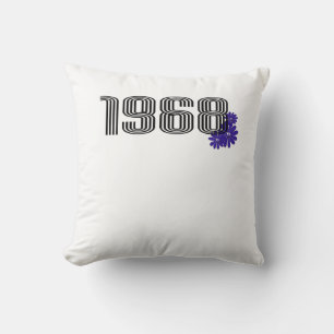 Almofada 1968 Hippie Peace Sign Flower Power Purple