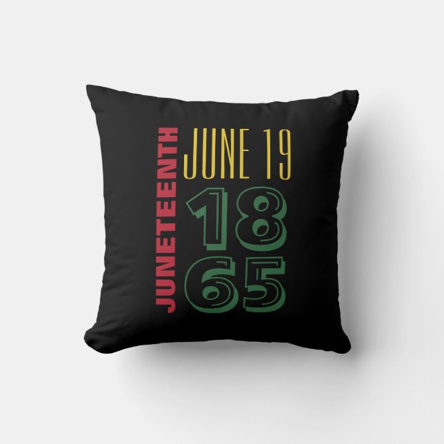 Almofada 19 de junho de 1865 Tipografia História Negra (Frente)