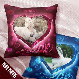 Almofada 1+1 Foto Horse & Pet Love, Red & Blue Hearts -