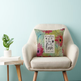 Almofada 1 Corinthians 16 14 Tudo na Bíblia do Amor Verso