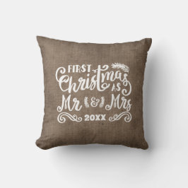 Almofada 1rua de Natal Sr. Rustic Country Burlap