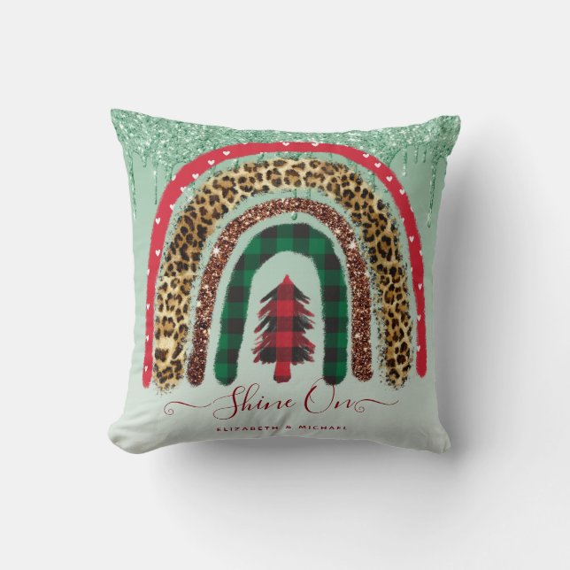 Almofada 2021 - Glama Dourado do Arco-Íris de Natal Persona (Frente)