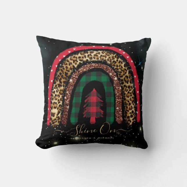 Almofada 2021 - Glama Dourado do Arco-Íris de Natal Persona (Frente)