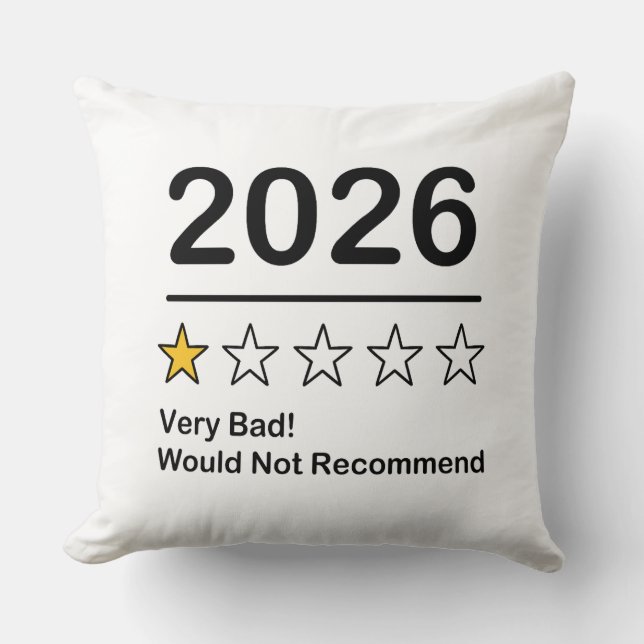 Almofada 2026 classificação de uma estrela não recomendo (Frente)