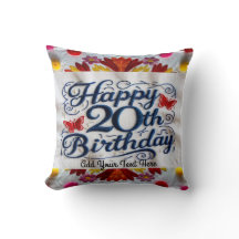 20 Birthday dá Travesseiro decorativo! Keepsname