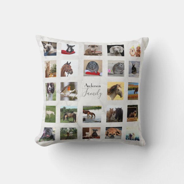 Almofada 24 FOTO COLLAGE Keepsasaké - Cinza Marble (Frente)